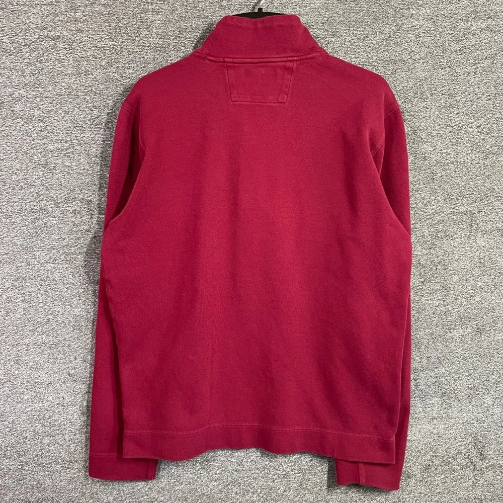 Banana Republic Pullover Sweater Mens M Red Plum 100% Cotton Quarter Zip